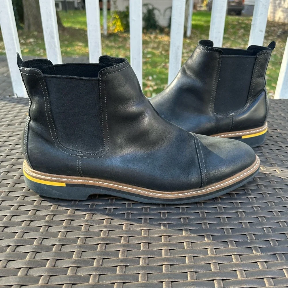 Cole Haan Black Leather York Chelsa Chukka Boots, Size 12, Men's Shoes